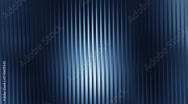 Fototapeta Abstract background with vertical ribbed texture in dark blue