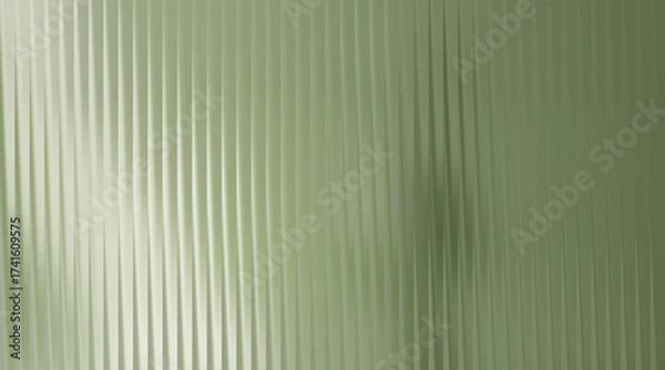 Fototapeta Abstract textured background with vertical ribbed pattern in soft green