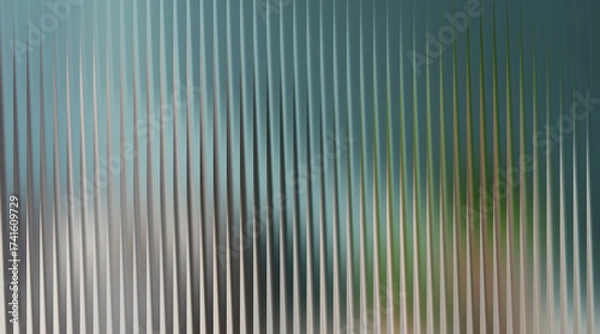 Fototapeta Abstract vertical lines with a blurred teal and green background