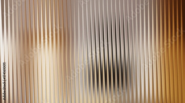 Fototapeta Abstract background with vertical ribbed texture and warm golden hues