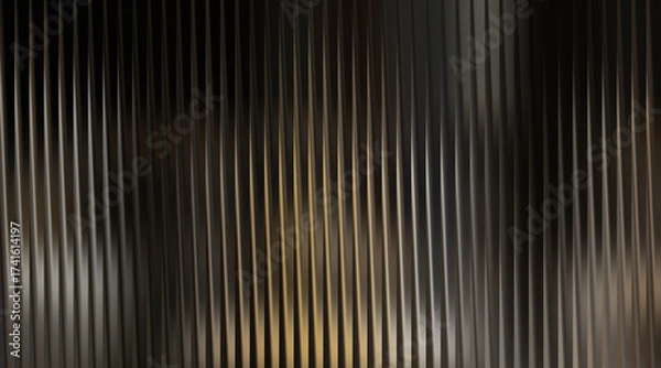 Fototapeta Dark abstract background with vertical wavy lines and light