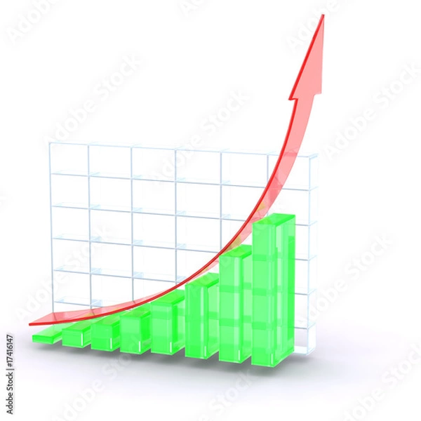 Obraz Red Green Growth Graph