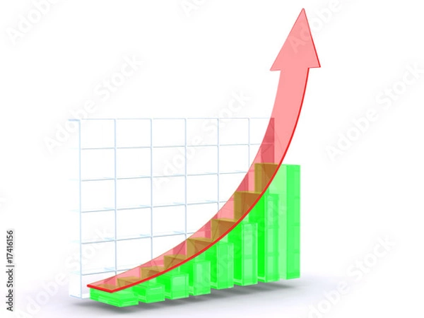 Obraz Red Growth Graph