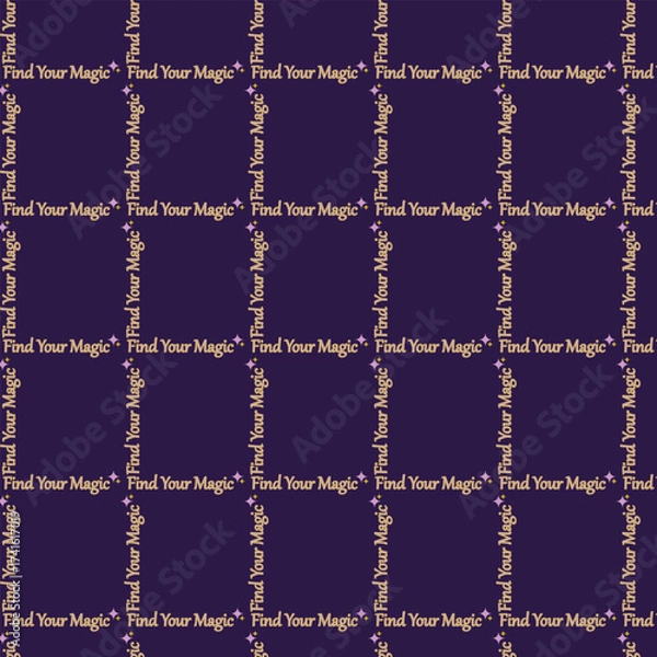 Obraz Find Your Magic Seamless Pattern - Dark Blue and Beige