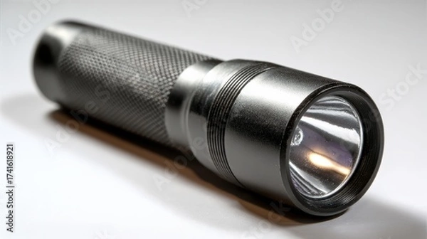 Fototapeta Durable handheld flashlight with bright led light for outdoor and indoor use