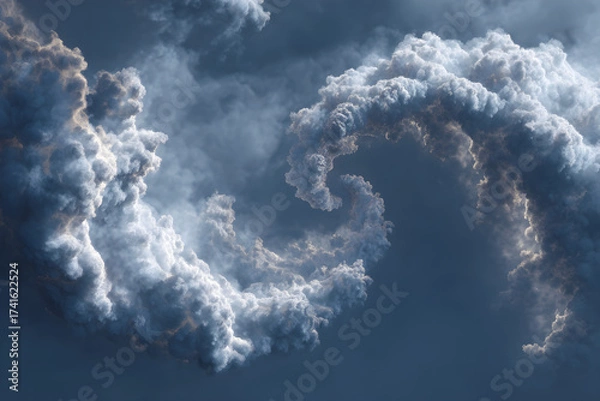 Fototapeta Captivating Cloud Formatios: Exploring the Playful ad Imaginative Shapes in th Sky, Emphasizing Nature'sArtistry with Fascinating nd Amusing Cloud Figures