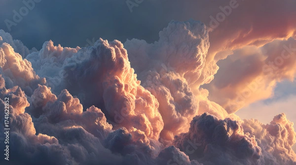 Fototapeta Captivating Cloud Formatios: Exploring the Playful ad Imaginative Shapes in th Sky, Emphasizing Nature'sArtistry with Fascinating nd Amusing Cloud Figures