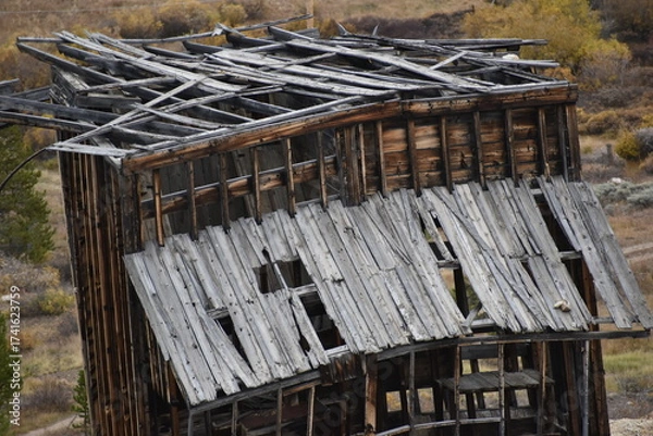 Fototapeta Weathered mining structure