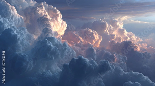 Fototapeta Captivating Cloud Formatios: Exploring the Playful ad Imaginative Shapes in th Sky, Emphasizing Nature'sArtistry with Fascinating nd Amusing Cloud Figures