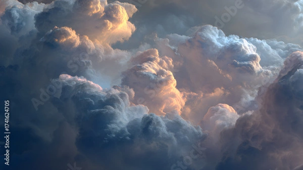 Fototapeta Captivating Cloud Formatios: Exploring the Playful ad Imaginative Shapes in th Sky, Emphasizing Nature'sArtistry with Fascinating nd Amusing Cloud Figures