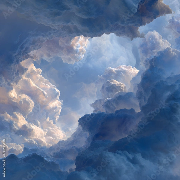 Fototapeta Captivating Cloud Formatios: Exploring the Playful ad Imaginative Shapes in th Sky, Emphasizing Nature'sArtistry with Fascinating nd Amusing Cloud Figures