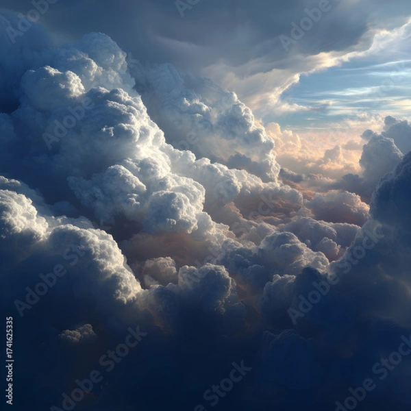 Fototapeta Captivating Cloud Formatios: Exploring the Playful ad Imaginative Shapes in th Sky, Emphasizing Nature'sArtistry with Fascinating nd Amusing Cloud Figures