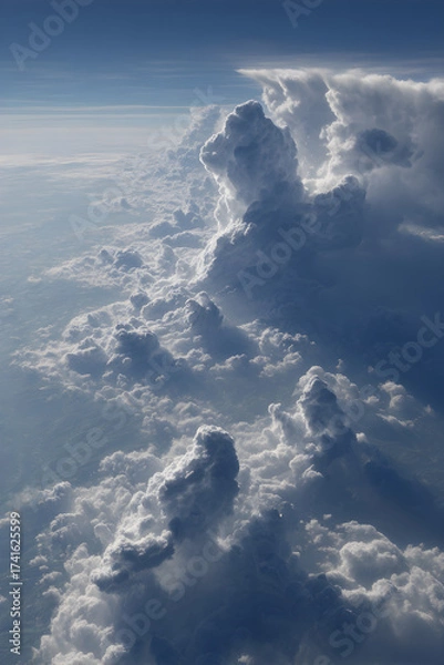 Fototapeta Captivating Cloud Formatios: Exploring the Playful ad Imaginative Shapes in th Sky, Emphasizing Nature'sArtistry with Fascinating nd Amusing Cloud Figures