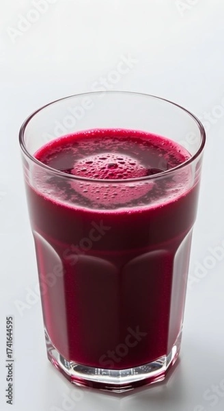 Obraz Fresh beet juice served in a clear glass, showcasing its deep red color, natural vibrancy, and nutritious appeal, representing a healthy detox drink full of vitamins and earthy flavor