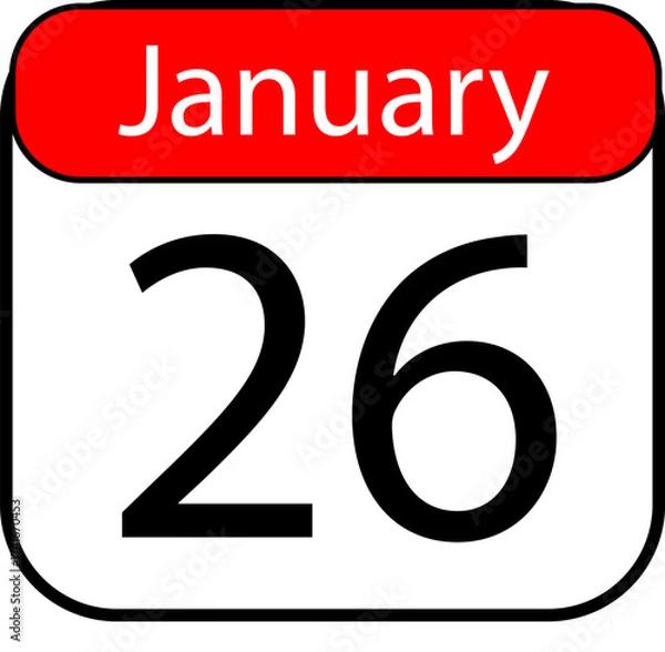Fototapeta Mark your calendar for January 26th with this eye-catching date reminder, perfect for event promotions, social media campaigns, or important announcements