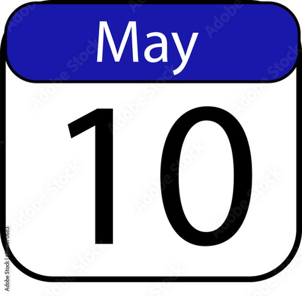 Fototapeta Mark your calendars for May 10th with this clean and modern date icon, perfect for reminders, promotions, and special announcements today