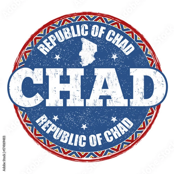 Fototapeta Chad grunge rubber stamp