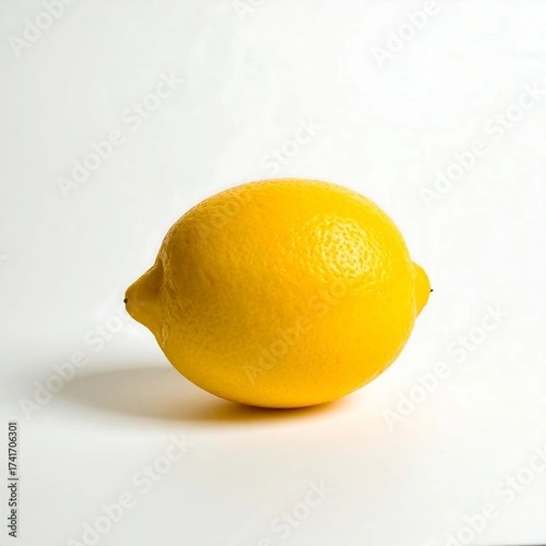 Fototapeta Single lemon on white background