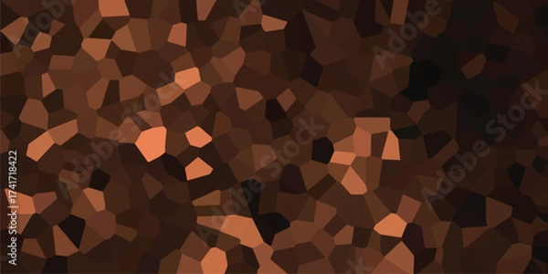 Fototapeta Abstract geometric mosaic pattern with warm earthy tones and glowing highlights creating a textured, faceted background for digital design and artistic concepts