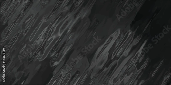 Fototapeta Dark abstract background with flowing, wavy lines and a smooth, glossy texture in shades of gray, evoking a sense of liquid motion or abstract art