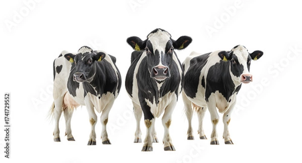 Fototapeta Three Dairy Cows in a Studio Setting