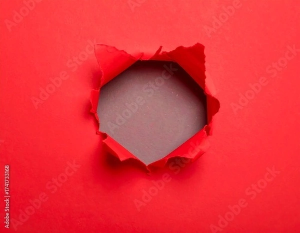 Obraz Red paper with a hole