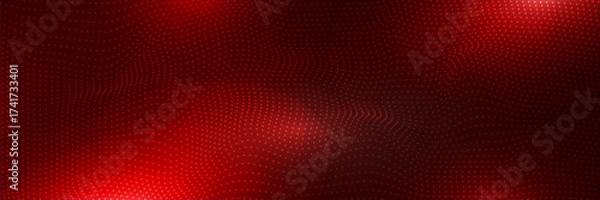 Fototapeta Futuristic point wave of particles. Visualization of sound waves. Technology or science banner. Abstract digital 3D wave. Vector illustration.