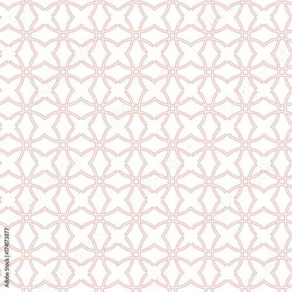 Fototapeta Seamless vector ornament in arabian style. Geometric abstract pink background. Pattern for wallpapers and backgrounds