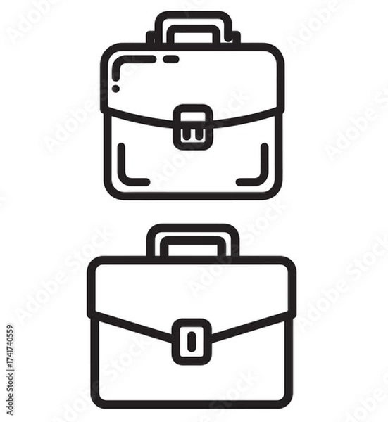 Fototapeta Minimalist Outline Briefcase Icons for Business and Professional Concepts