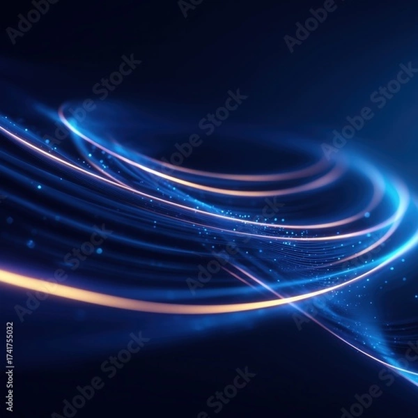 Fototapeta Abstract Blue Light Trails in Motion
