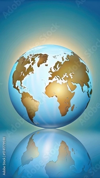 Fototapeta Global map with shaded areas for presentation background