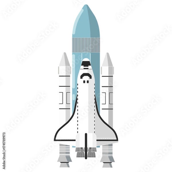 Obraz Shuttle Spaceship with white background