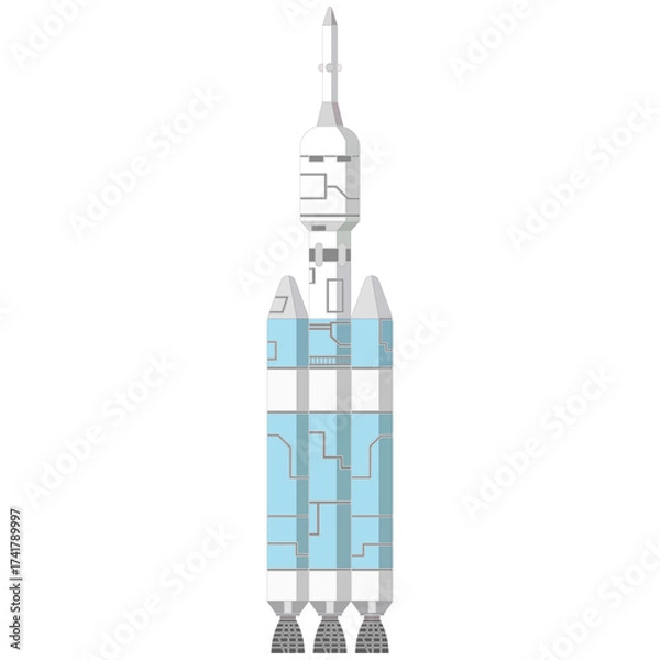 Obraz Space rocket illustration isolated white background
