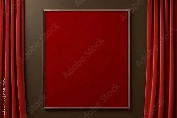 Obraz クラシック赤ベルベットのインテリア壁