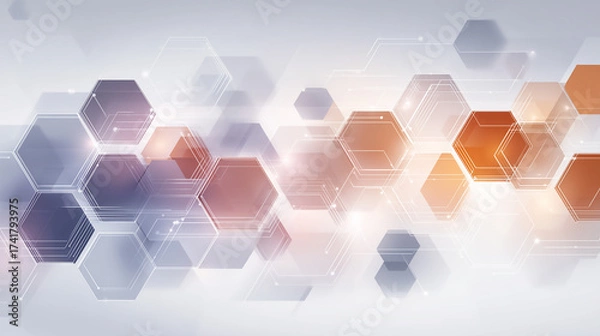 Obraz Abstract background with hexagons. Geometric stripe line art design for poster, brochure, cover, banner, header, website, ppt template.