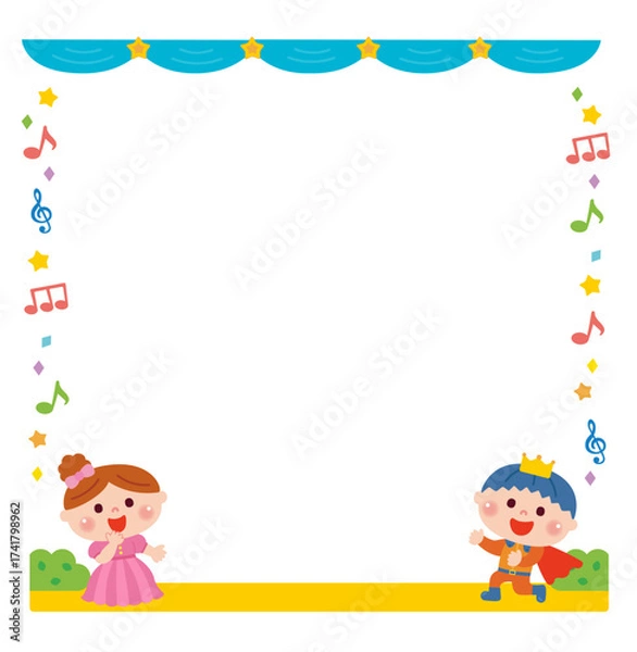 Obraz お遊戯会で劇をしている子どもたちのフレーム