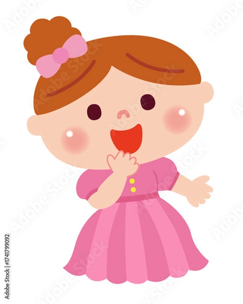 Obraz お遊戯会で劇をしている女の子のイラスト