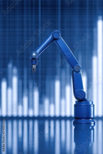 Fototapeta Automated adjustment of trade policy models on screen, AI manipulation of economy