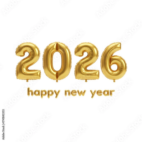 Obraz 3d modern happy new 2026 year