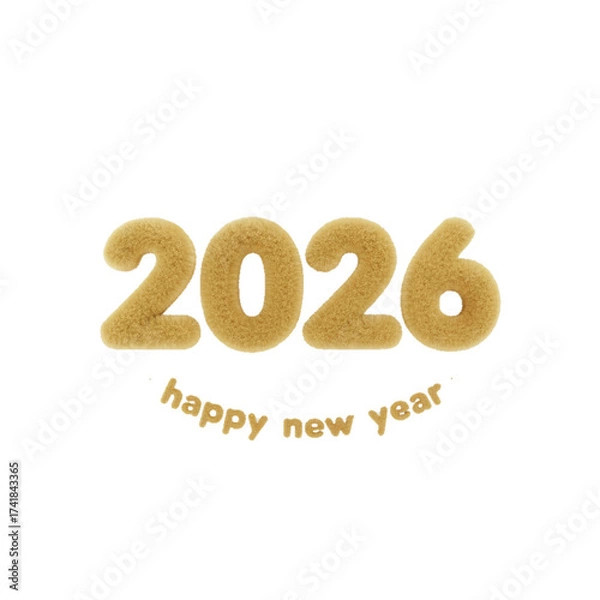 Obraz 3d modern happy new 2026 year