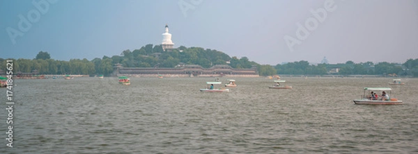 Fototapeta A panoramic view of Beihai Park in Beijing, China.