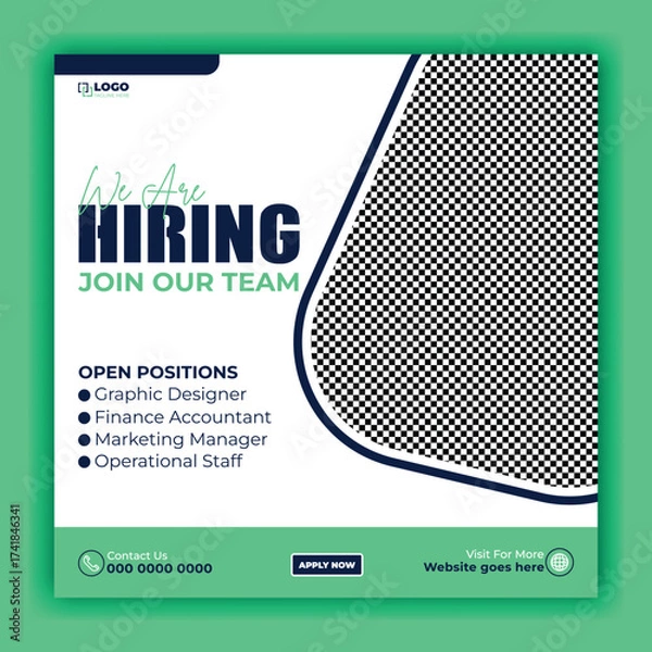 Obraz We Are Hiring - Join Our Team!
Your Dream Job Is Here!
We Want You On Our Team!
Job Opportunity Announcement Poster and Flyer Templates
Professional Open Positions Hiring Advertisement.