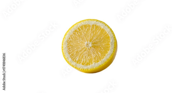 Fototapeta Half a Fresh Lemon Fruit on White Background