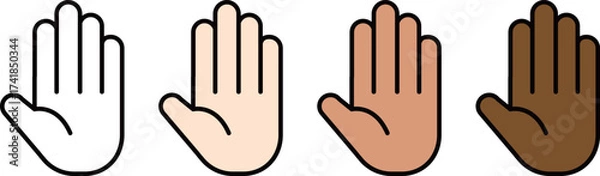 Obraz 多様性　カラー　人種　手　ベクターイラスト素材