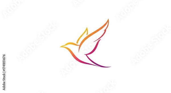 Fototapeta Elegant Gradient Bird Silhouette in Flight, Symbolizing Freedom and Grace