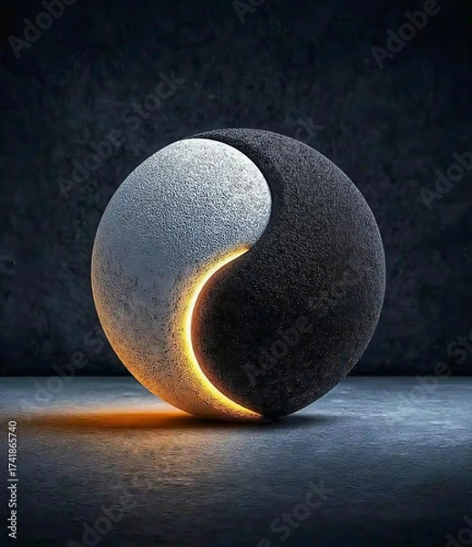 Obraz Glowing Black and White Sphere