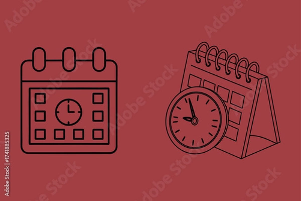 Fototapeta Minimal Calendar Clock Icon for Event Scheduling and Reminders