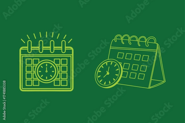 Fototapeta Minimal Calendar Clock Icon for Event Scheduling and Reminders