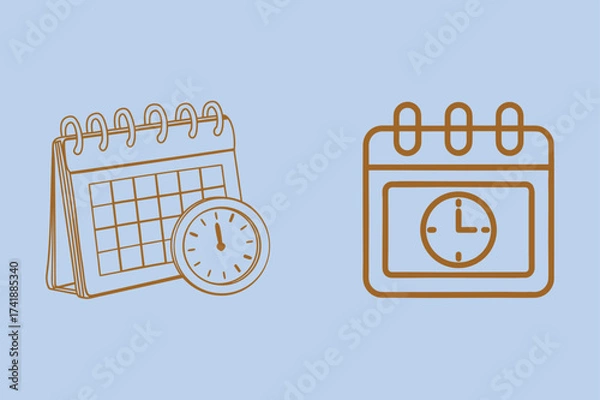 Fototapeta Minimal Calendar Clock Icon for Event Scheduling and Reminders