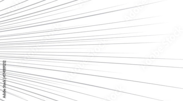 Obraz Abstract white background with dynamic gray lines radiating from a corner, creating a sense of speed and energy, perfect for modern designs and creative projects